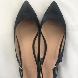 J Crew satin slingback flats